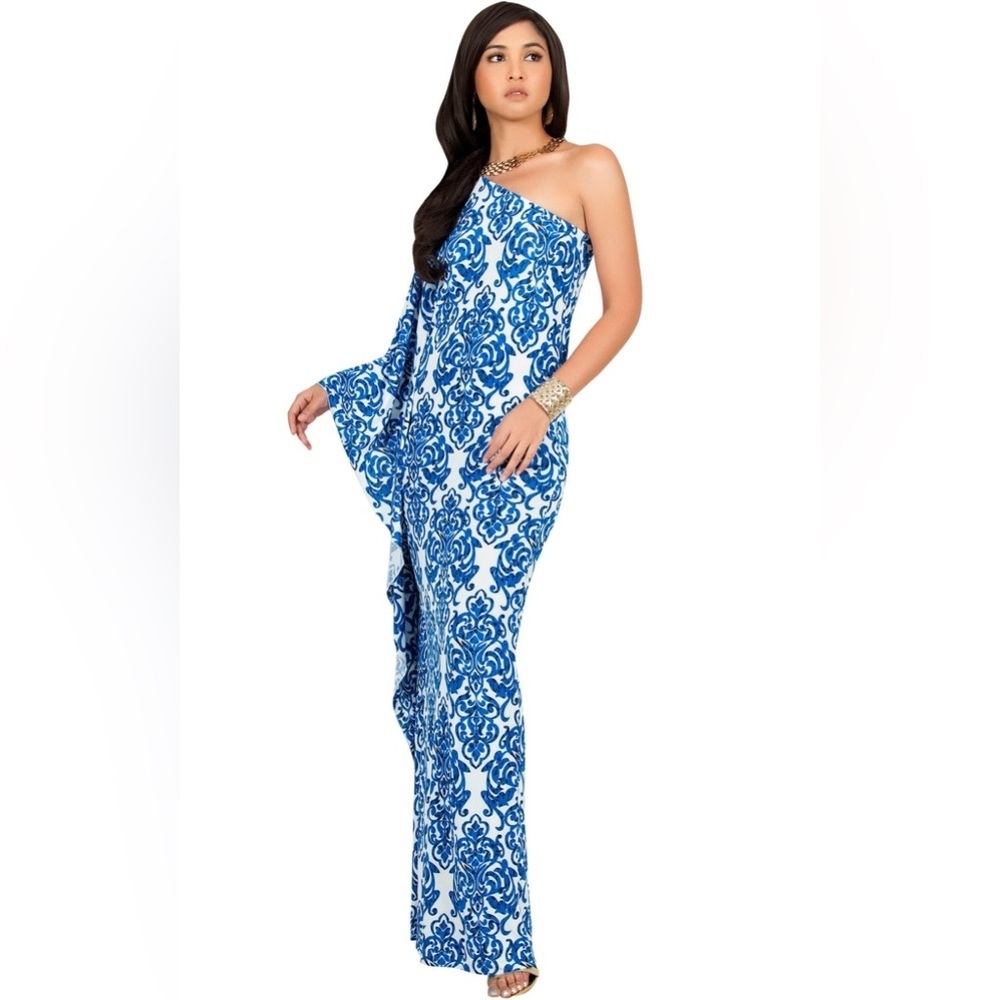 Koh Koh Blue One Shoulder Dress